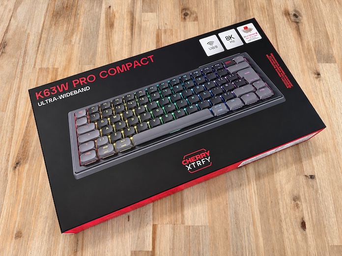 Clavier gaming CHERRY XTRFY K63W Pro et son emballage